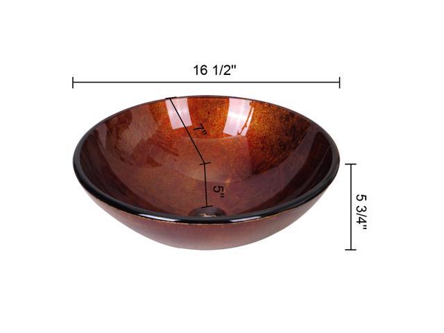 Modern Bathroom Round Artistic Tempered Glass Vessel Vanity Sink Bowl Basin Spa