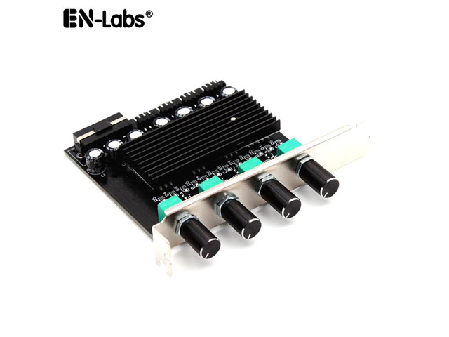 Computer PC Cooling Radiator System 4 Channel 3 pin 4 pin Cooler Fan RPM Speed Controller w/ PCI Slot Rear Bracket for fan 12 v - power by molex 4pin