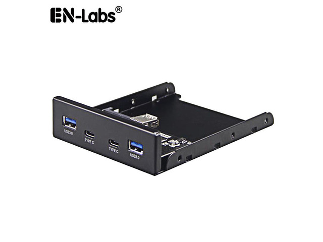 Dual 5Gb/s USB 3.1 Type-C & USB 3.0 Computer 3.5 inch Floppy Bay Front Panel 4 Ports USB Hub, USB3 19Pin to 2x USB 3.0 USB-C + 2x Type A Splitter...