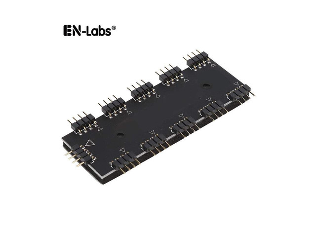 EnLabs 12V 1 To 10 AURA RGB Lighting Hub,10 port Lightning Synchronous Extension Hub to Motherboard for RBW LED Fan Compatible w/...