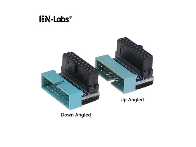 EnLabs U320PINAD90D USB 3.0 Motherboard 20pin Header Male to Female Extension Adpaters UP & Down Angled 90 Degre Adpater Included,USB3.0...