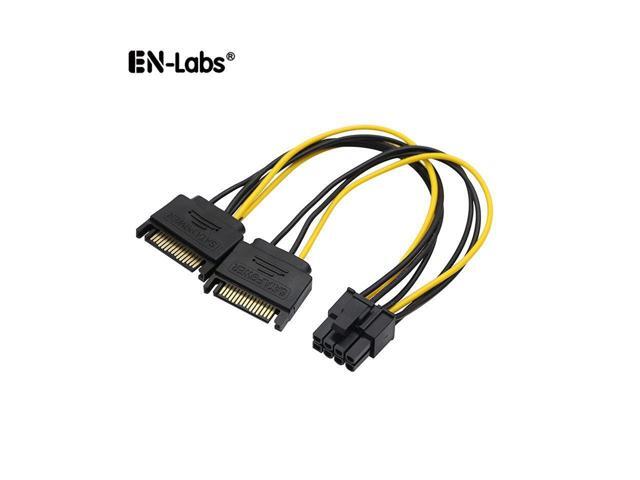 SATA to GPU 8 Pin Power Adapter Cable - 2 x SATA 15pin to PCIe 8pin PCI-e Video Card Internal Power Adapter Converter - Dual SATA to Graphics Card.