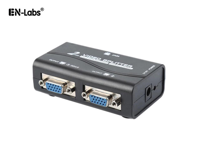 EnLabs VGA250SPL1X2 VGA Splitter 1 In 2 Out,2 Ports 250MHz VGA Splitter HUB Support 1920x1440@60Hz Resolution