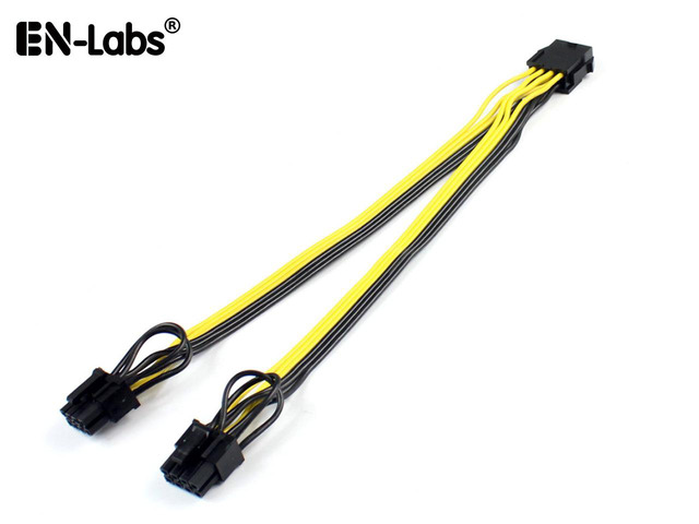 EnLabs PCIE6PSPL8P15CM PCIe Power Splitter Cable, GPU 6 Pin to Dual 8Pin Power Adapter PCI Express 6-pin to 2 x 8pin Ethereum Mining Video Card to...