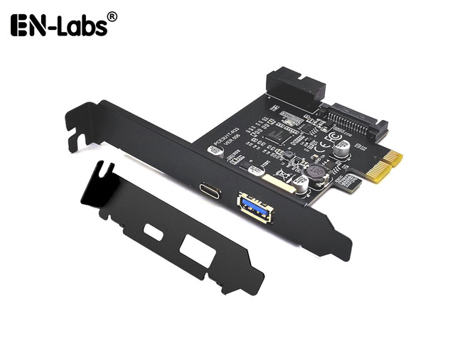 EnLabs PCIEU3ACS20 PCI-e to 4 Ports USB 3.2 GEN 1 (5Gbps)(USB Type-C +USB Type A w/ Internal 19Pin USB 3.0 Dual Port) PCI Express Card, Power by...