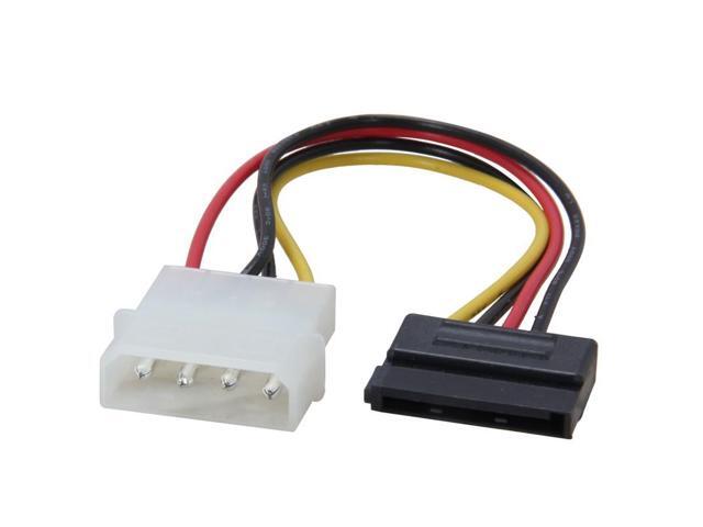 6 inches Molex 4-pins LP4 Male to SATA 15-pins Power Adapter Converter Cable Cord for ATX 12V/5V SATA Device CD-ROM,Hard Disk Drive HDD/SSD