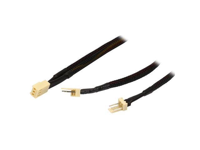 Black Net Jacket Sleeved 12 inch 1 to 2 Motherboard 3pin CPU Case Fan Power Splitter Hub Adapter Cable