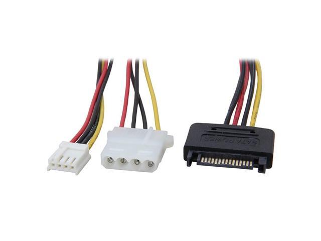 EN-Labs SATA to 4Pin Power Splitter Cable - SATA to IDE LP4 and Floppy Drive Molex SP4 4-pin Female Adpater Y Cable - 8 Inches