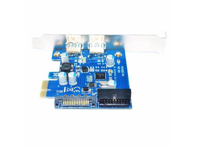 4 Port PCIE PCI-e to USB 3.0 (2 x Type A+ 20 Pin Internal) Expansion Card Hub Controller PCI Express Card Adapter w/ SATA Power
