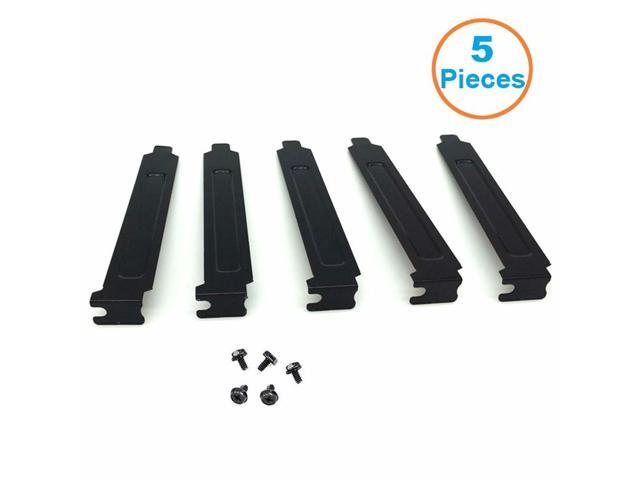 5pcs/lot Black Hard Steel PCI Slot Covers Bracket w/ Screws, Full Profile Expansion Dust Filter Blanking Plate for PCI