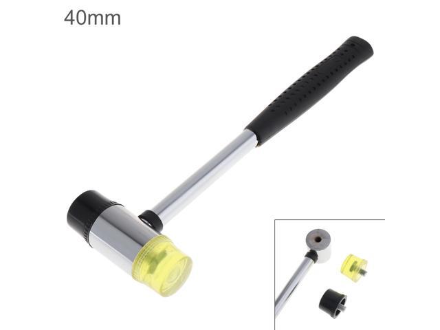 40mm Rubber Hammer Double Faced Work Glazing Window Nylon Hammer with Round Head and Non-slip Handle DIY Hand Tool