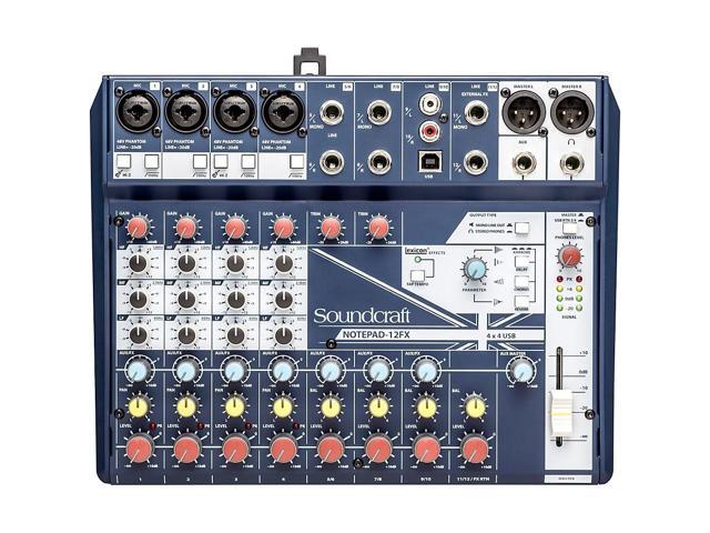 Soundcraft NOTEPAD-12FX; 12CH DESKTOP MIX MIXER W/ USB, 3 BAND EQ AND LEXICON EFFECTS