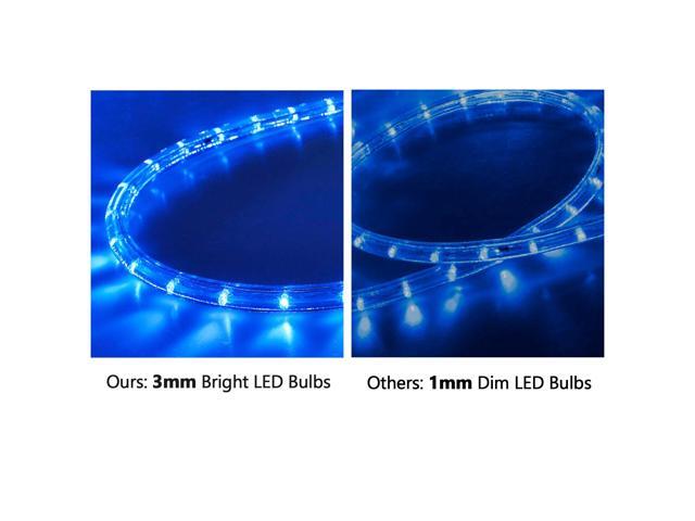 DELight 150 Ft. 2 Wire LED Rope Light Holiday Valentine Party Decorative Lighting Blue