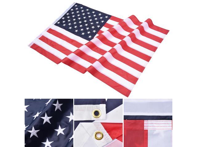 4x6 Ft US Flag Sewn Stripes Polyester Oxford Fabric Fade Resistance Yard 4 Pack