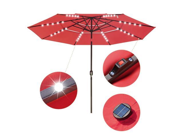 Photos - Other household accessories YescomUSA Yescom 11 Ft 3 Tier Patio Umbrella with Solar LED Crank Tilt Button Yard H 