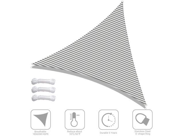 Yescom 25 Ft 97% UV Block Triangle Sun Shade Sail Heavy Duty Canopy Outdoor Patio Pool