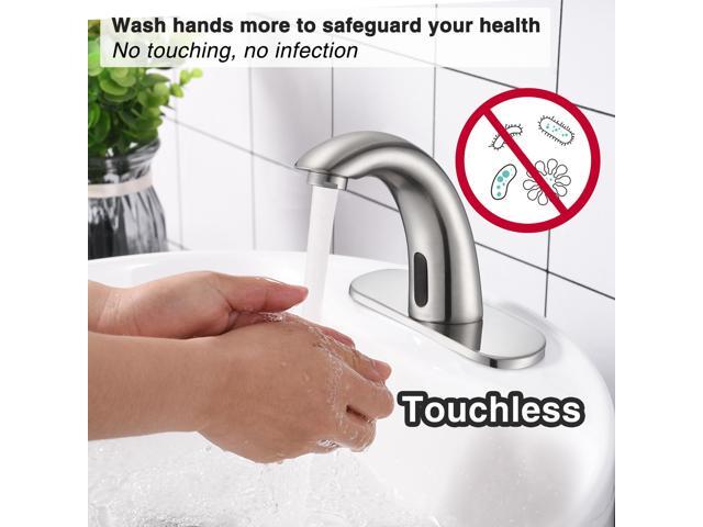 Aquaterior 5' Touchless Bathroom Faucet with Rectangle Vessel Sink Auto Sensor
