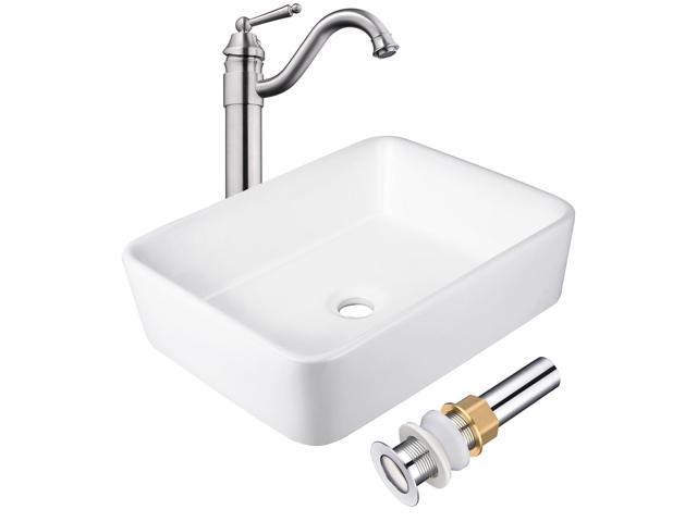 Photos - Kitchen Sink YescomUSA Aquaterior 19'x15'x5' Ceramic Above Counter Sink with Single-hole Faucet B 