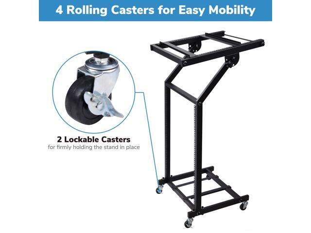 16U 19' Rack Mount Mixer Stand Studio Cart Stage Amp Adjustable Stage Party Show