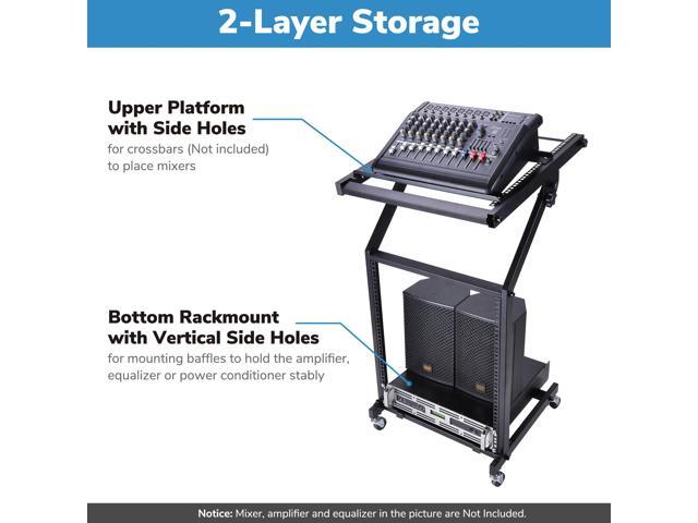 9U DJ Mixer Stand Rack Mount Stage Cart Music Equipment Studio Party Show