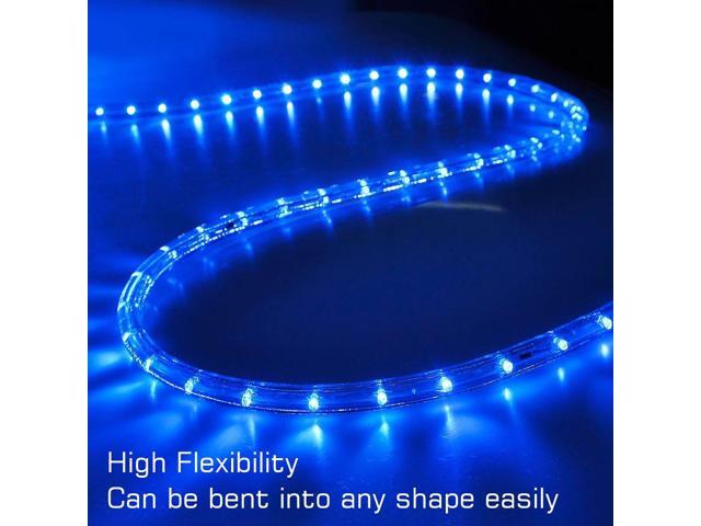DELight 150 Ft. 2 Wire LED Rope Light Holiday Valentine Party Decorative Lighting Blue