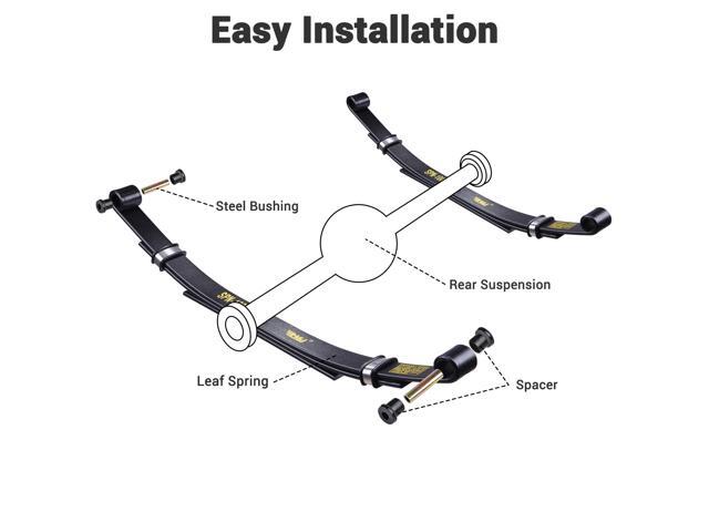 Yescom Set of 2 Rear Leaf Springs for Club Car DS Golf Cart Heavy Duty Dual Action with Bushings
