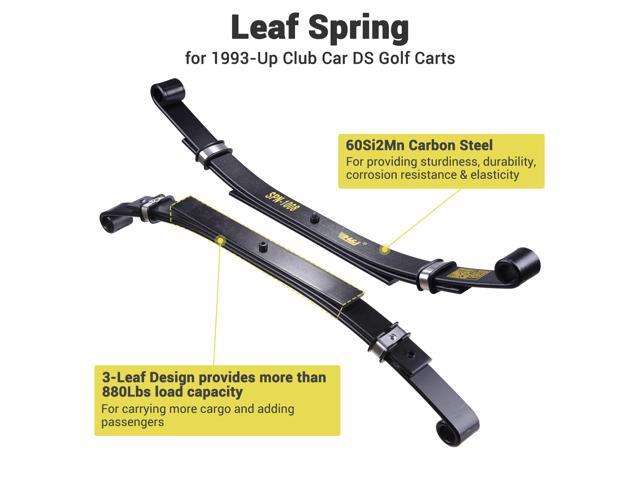Yescom Set of 2 Rear Leaf Springs for Club Car DS Golf Cart Heavy Duty Dual Action with Bushings