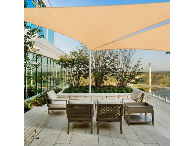 Yescom 22 Ft 97% UV Block Triangle Sun Shade Sail Canopy Outdoor Patio Cover Net 2 Pack