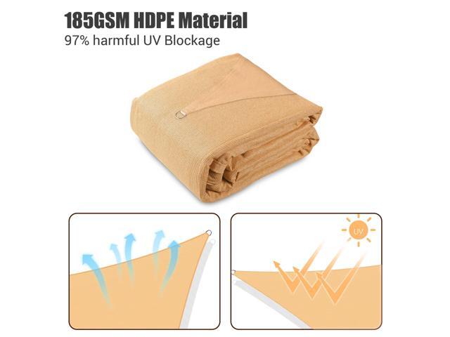 Yescom 22 Ft 97% UV Block Triangle Sun Shade Sail Canopy Outdoor Patio Pool Cover Net
