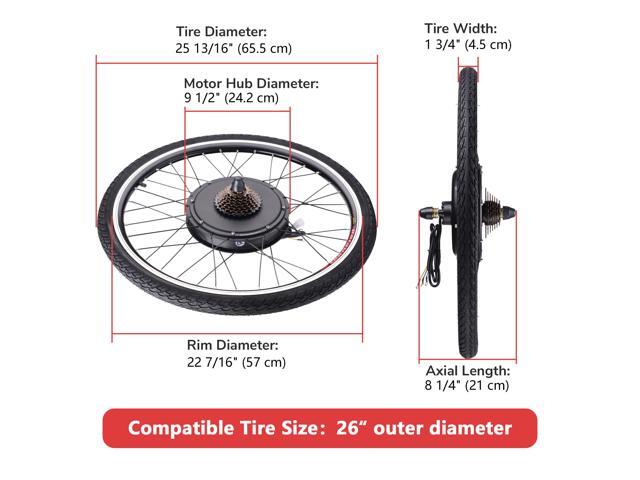 Yescom Electric Bicycle Motor Kit 26' Rear Wheel 48V 1500W E-bike Conversion Kit