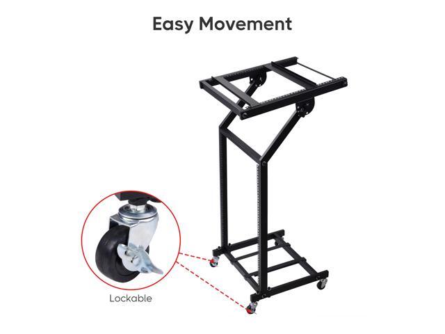 19' 12U Rack Mount DJ Mixer Stand Studio Equipment Cart Stage Music Party Show