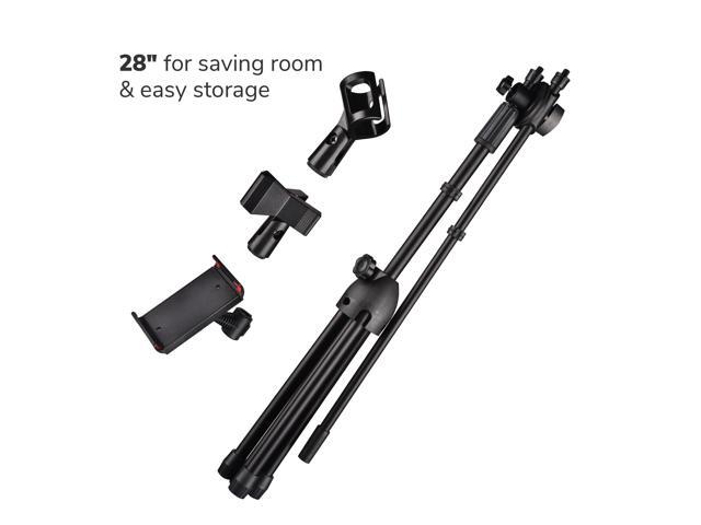 12 Packs Microphone Boom Arm Stand Dual Mic Clips Adjustable Tripod Phone Holder