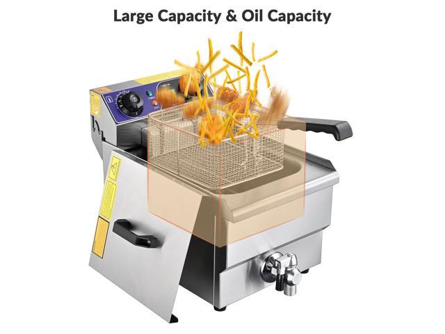 Commercial Restaurant Electric 11.7L Deep Fryer w/ Timer and Drain Stainless Steel