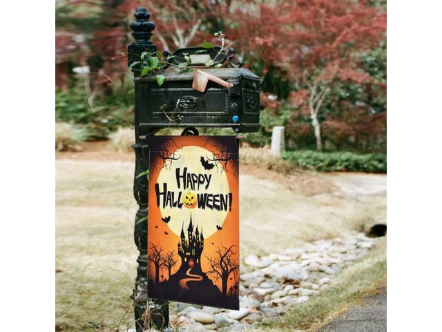 12'x18' Halloween Garden Flag Castle Bat Pumpkin Jack O Lantern Party Decoration 2025