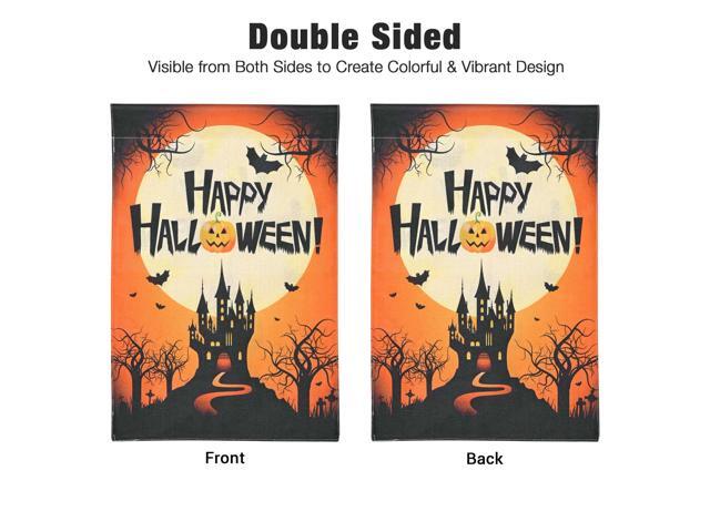 12'x18' Halloween Garden Flag Castle Bat Pumpkin Jack O Lantern Party Decoration 2025