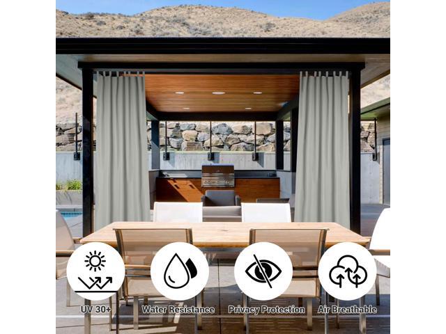 Yescom 54'x120' Outdoor Curtain Drape Tab Top UV30+ Patio Pergola Backyard 2 Piece