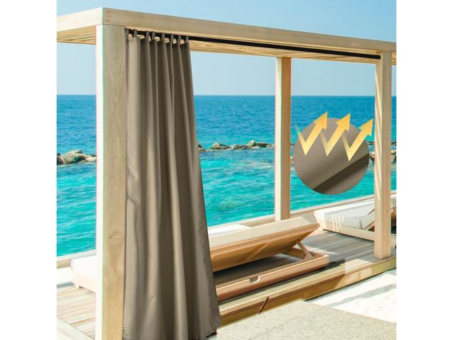 Yescom 54'x108' Outdoor Privacy Curtain Panel Tab Top UV30+ Patio Lanai Pergola 4 Piece