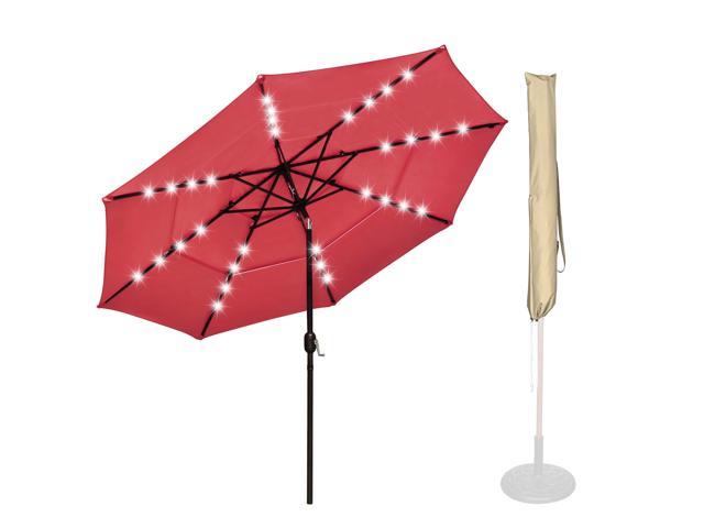 Photos - Other household accessories YescomUSA Yescom 10 Ft 3 Tier Patio Umbrella with Protective Cover Solar LED Crank & 