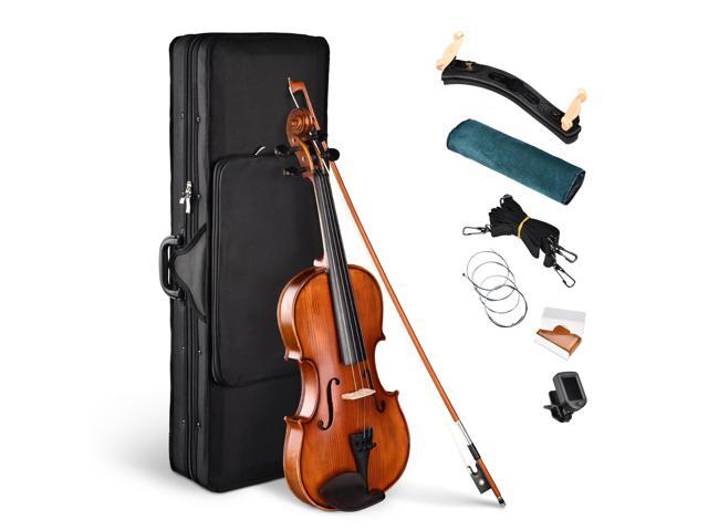 Solid Wood Violin 4/4 Full Set Fiddle Matte Beginner Violin Full Size with Case Shoulder Rest for Student