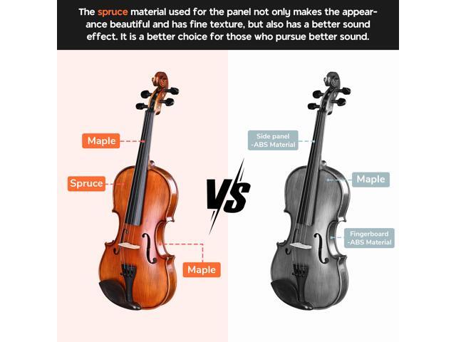 Solid Wood Violin 4/4 Full Set Fiddle Matte Beginner Violin Full Size with Case Shoulder Rest for Student