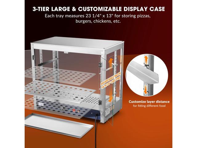 WeChef 800W 3-Shelf Commercial Food Warmer Large Capacity Catering Display Case
