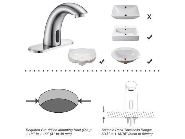 Aquaterior 5' Touchless Bathroom Sink Faucet with Cover Plate Control Box 6 Pack