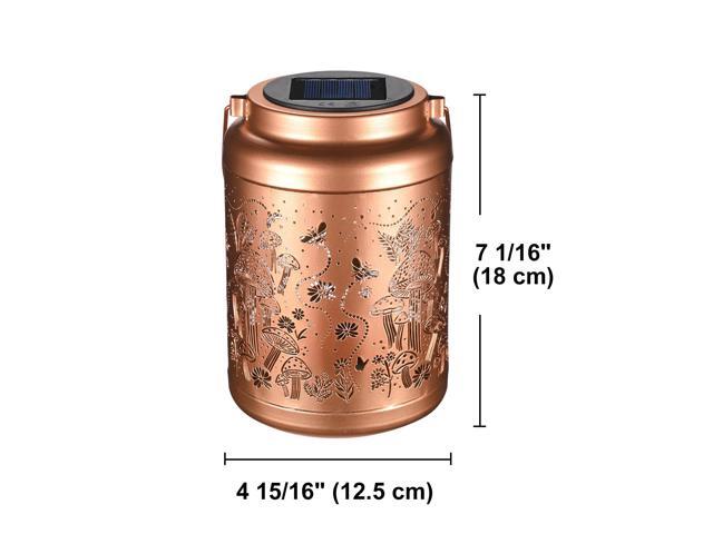 LAGarden Mushroom Solar Lantern Outdoor Hanging Waterproof Metal Decor Light Christmas Gifts Yard Patio Porch 2Pack