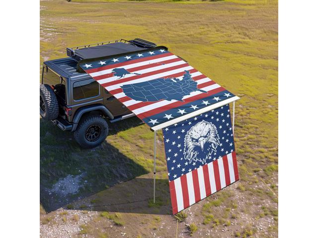 Yescom 7.7x8.2 Ft Carside Awning Replacement Fabric with Side Wall Roof Rack Overland