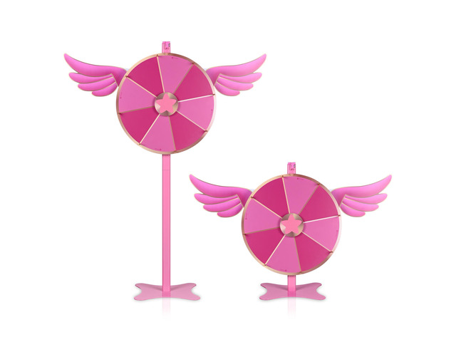 WinSpin 24' Dual Use Prize Wheel Tabletop or Floor Stand Fortune Spinning Pink
