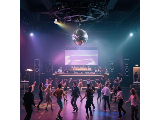 Yescom 16' Large Disco Ball with Motor and Light 6RPM Rotator & 3W RGB Spotlight for 70s 80s Party DJ Bands Club Studio Event