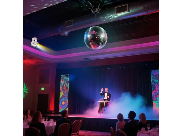 Yescom 16' Large Disco Ball with Motor and Light 6RPM Rotator & 3W RGB Spotlight for 70s 80s Party DJ Bands Club Studio Event
