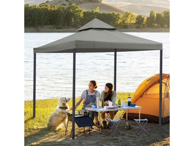 Yescom 10x10Ft UV30+ Gazebo Replacement Top for 2 Tier Outdoor Canopy Cover Patio Backyard Party Deck Gray