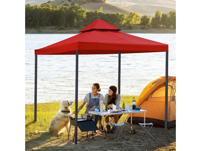 Yescom 10x10Ft UV30+ Gazebo Replacement Top for 2 Tier Outdoor Canopy Cover Patio Backyard Party Deck Red