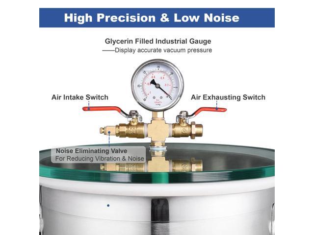 5 Gallon Stainless Steel Vacuum Chamber kit to Degass Urethanes Silicones Epoxies